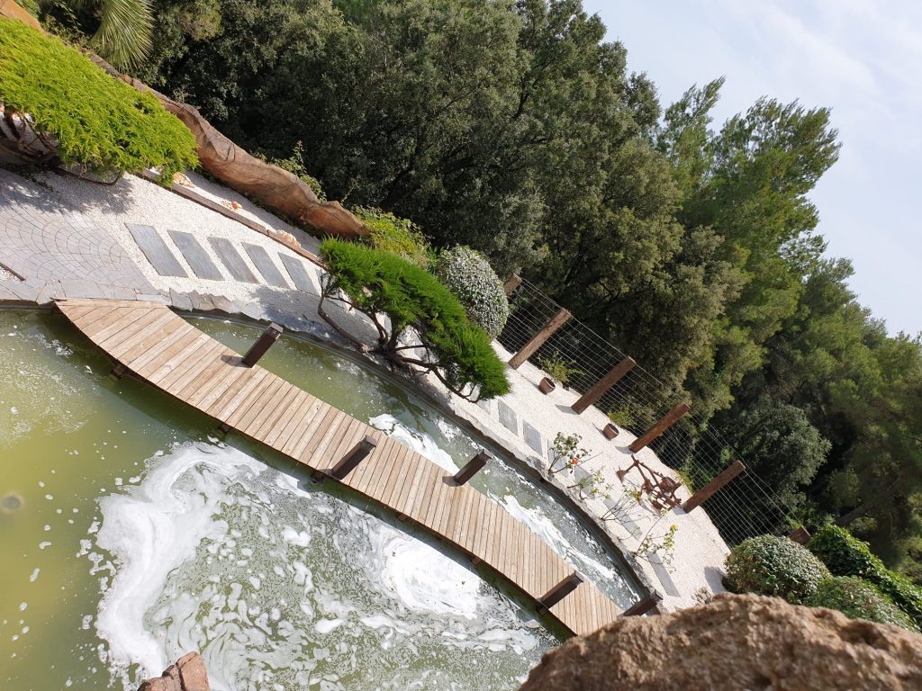 Plano de lago con puente de can montcad