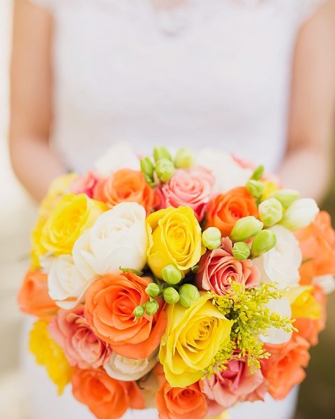 Ramo de casamiento colorido