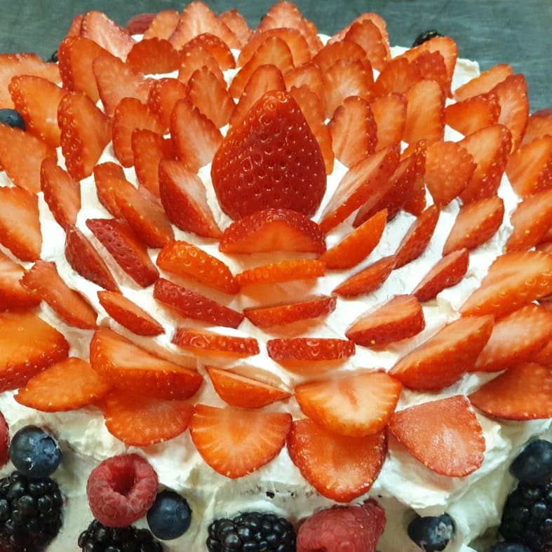 Nata con fresas